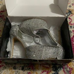Silver high heels